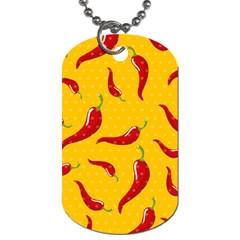 Chili Vegetable Pattern Background Dog Tag (one Side) by BangZart