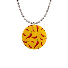 Chili Vegetable Pattern Background 1  Button Necklace by BangZart