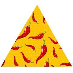 Chili Vegetable Pattern Background Wooden Puzzle Triangle by BangZart