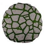 Cartoon gray stone seamless background texture pattern Green Large 18  Premium Flano Round Cushions Back