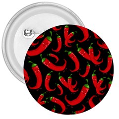 Seamless Vector Pattern Hot Red Chili Papper Black Background 3  Buttons by BangZart