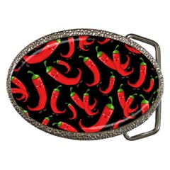 Seamless Vector Pattern Hot Red Chili Papper Black Background Belt Buckles by BangZart