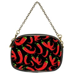 Seamless Vector Pattern Hot Red Chili Papper Black Background Chain Purse (one Side) by BangZart