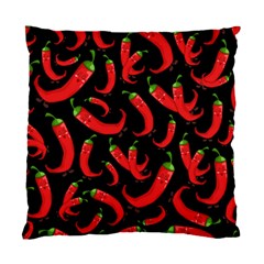 Seamless Vector Pattern Hot Red Chili Papper Black Background Standard Cushion Case (one Side) by BangZart