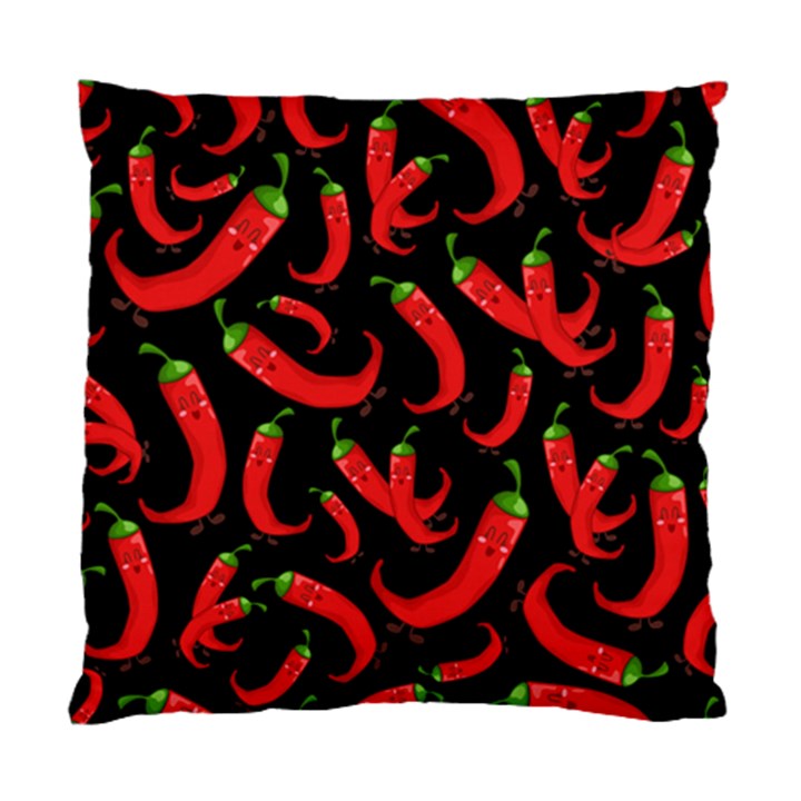 Seamless vector pattern hot red chili papper black background Standard Cushion Case (One Side)