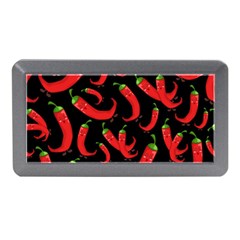 Seamless Vector Pattern Hot Red Chili Papper Black Background Memory Card Reader (mini) by BangZart