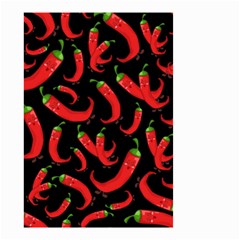 Seamless Vector Pattern Hot Red Chili Papper Black Background Small Garden Flag (two Sides)