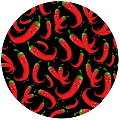 Seamless Vector Pattern Hot Red Chili Papper Black Background Wooden Puzzle Round by BangZart