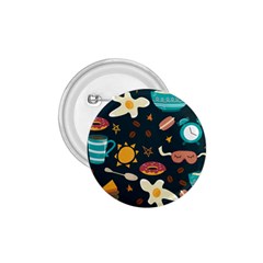 Seamless pattern with breakfast symbols morning coffee 1.75  Buttons