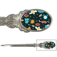 Seamless pattern with breakfast symbols morning coffee Letter Opener