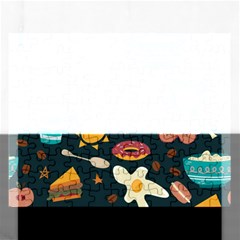 Seamless pattern with breakfast symbols morning coffee Rectangular Jigsaw Puzzl