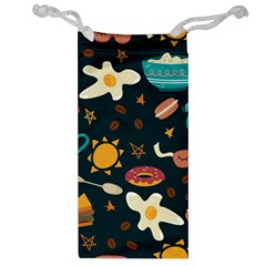 Seamless pattern with breakfast symbols morning coffee Jewelry Bag