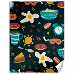 Seamless pattern with breakfast symbols morning coffee Canvas 18  x 24 