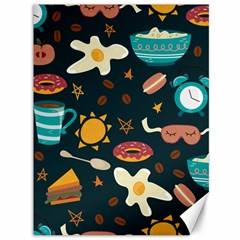 Seamless pattern with breakfast symbols morning coffee Canvas 36  x 48 