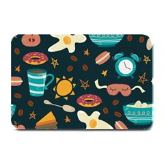 Seamless pattern with breakfast symbols morning coffee Plate Mats