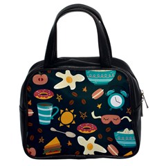 Seamless pattern with breakfast symbols morning coffee Classic Handbag (Two Sides)