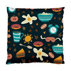 Seamless pattern with breakfast symbols morning coffee Standard Cushion Case (One Side)