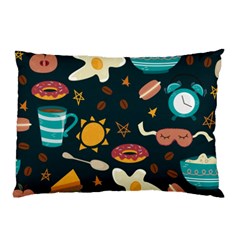 Seamless pattern with breakfast symbols morning coffee Pillow Case