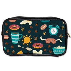 Seamless pattern with breakfast symbols morning coffee Toiletries Bag (One Side)