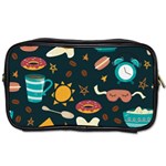 Seamless pattern with breakfast symbols morning coffee Toiletries Bag (One Side) Front