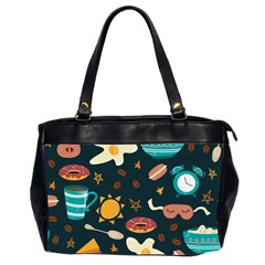 Seamless pattern with breakfast symbols morning coffee Oversize Office Handbag (2 Sides)