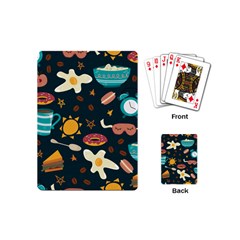 Seamless pattern with breakfast symbols morning coffee Playing Cards Single Design (Mini)