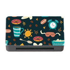 Seamless pattern with breakfast symbols morning coffee Memory Card Reader with CF