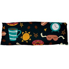 Seamless pattern with breakfast symbols morning coffee Body Pillow Case (Dakimakura)