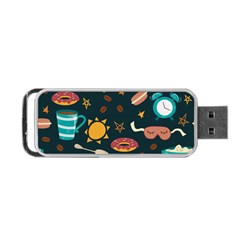 Seamless pattern with breakfast symbols morning coffee Portable USB Flash (One Side)