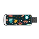 Seamless pattern with breakfast symbols morning coffee Portable USB Flash (Two Sides) Front