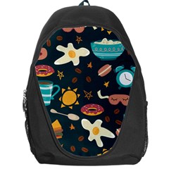 Seamless pattern with breakfast symbols morning coffee Backpack Bag