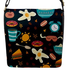 Seamless pattern with breakfast symbols morning coffee Flap Closure Messenger Bag (S)