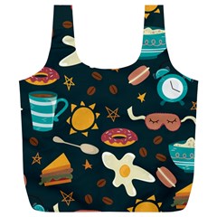 Seamless pattern with breakfast symbols morning coffee Full Print Recycle Bag (XL)