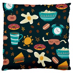 Seamless Pattern With Breakfast Symbols Morning Coffee Standard Flano Cushion Case (one Side) by BangZart