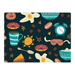 Seamless pattern with breakfast symbols morning coffee Double Sided Flano Blanket (Mini)  35 x27  Blanket Front