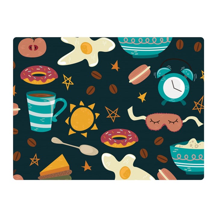 Seamless pattern with breakfast symbols morning coffee Double Sided Flano Blanket (Mini) 