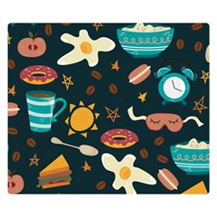 Seamless pattern with breakfast symbols morning coffee Double Sided Flano Blanket (Small) 