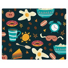 Seamless pattern with breakfast symbols morning coffee Double Sided Flano Blanket (Medium) 