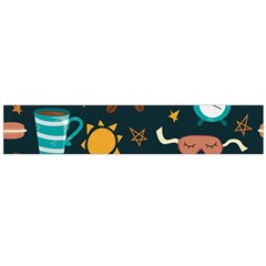 Seamless pattern with breakfast symbols morning coffee Large Flano Scarf 