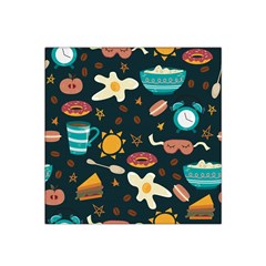 Seamless pattern with breakfast symbols morning coffee Satin Bandana Scarf