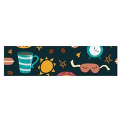 Seamless pattern with breakfast symbols morning coffee Satin Scarf (Oblong)