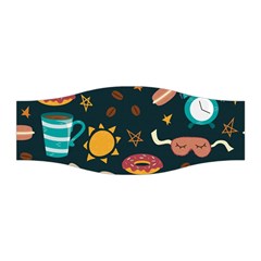 Seamless pattern with breakfast symbols morning coffee Stretchable Headband