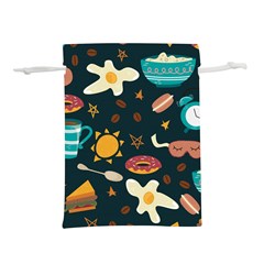 Seamless pattern with breakfast symbols morning coffee Lightweight Drawstring Pouch (S)