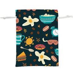 Seamless pattern with breakfast symbols morning coffee  Lightweight Drawstring Pouch (XL)