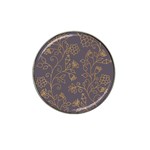 Seamless pattern gold floral ornament dark background fashionable textures golden luster Hat Clip Ball Marker Front