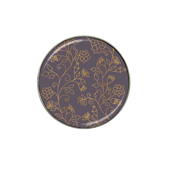 Seamless pattern gold floral ornament dark background fashionable textures golden luster Hat Clip Ball Marker