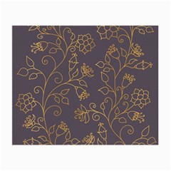 Seamless Pattern Gold Floral Ornament Dark Background Fashionable Textures Golden Luster Small Glasses Cloth by BangZart