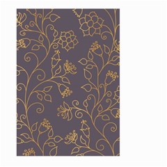 Seamless Pattern Gold Floral Ornament Dark Background Fashionable Textures Golden Luster Large Garden Flag (two Sides) by BangZart