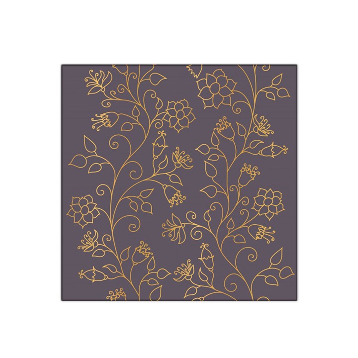 Seamless pattern gold floral ornament dark background fashionable textures golden luster Satin Bandana Scarf