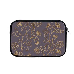 Seamless Pattern Gold Floral Ornament Dark Background Fashionable Textures Golden Luster Apple Macbook Pro 13  Zipper Case by BangZart